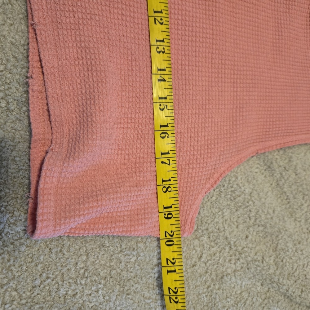 Aerie Offline M Medium Boxy Pink Waffle Knit Cropped Top Beachy - Picture 7 of 8